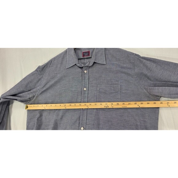 UNTUCKit Shirt Mens Long Sleeve Button Up Cotton Micro Print Blue Gray Size 2XL - Picture 10 of 12